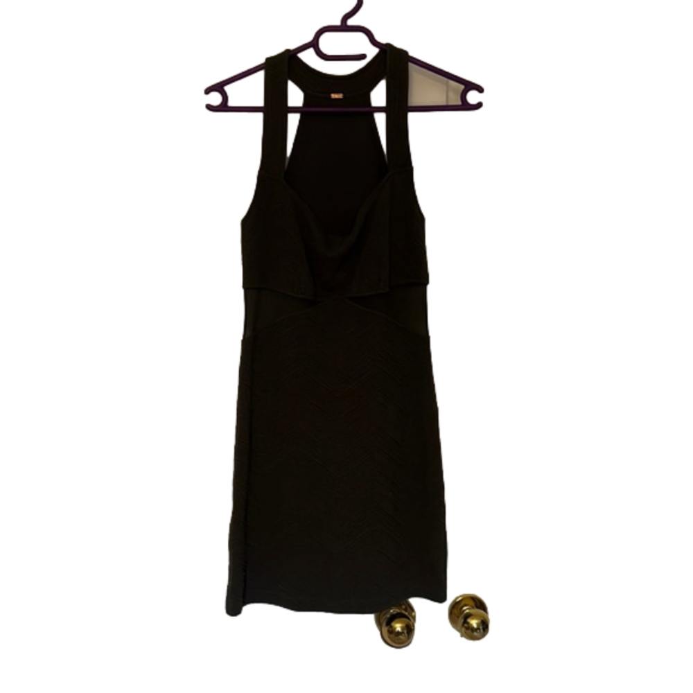 Free people charcoal grey fitted dress